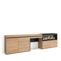 SIDEBOARD mit Konsolentisch Elektrokamin XXL, eiche, 284/35/75 cm - Eichefarben, Holzwerkstoff (35/75/284cm) - Skraut Home