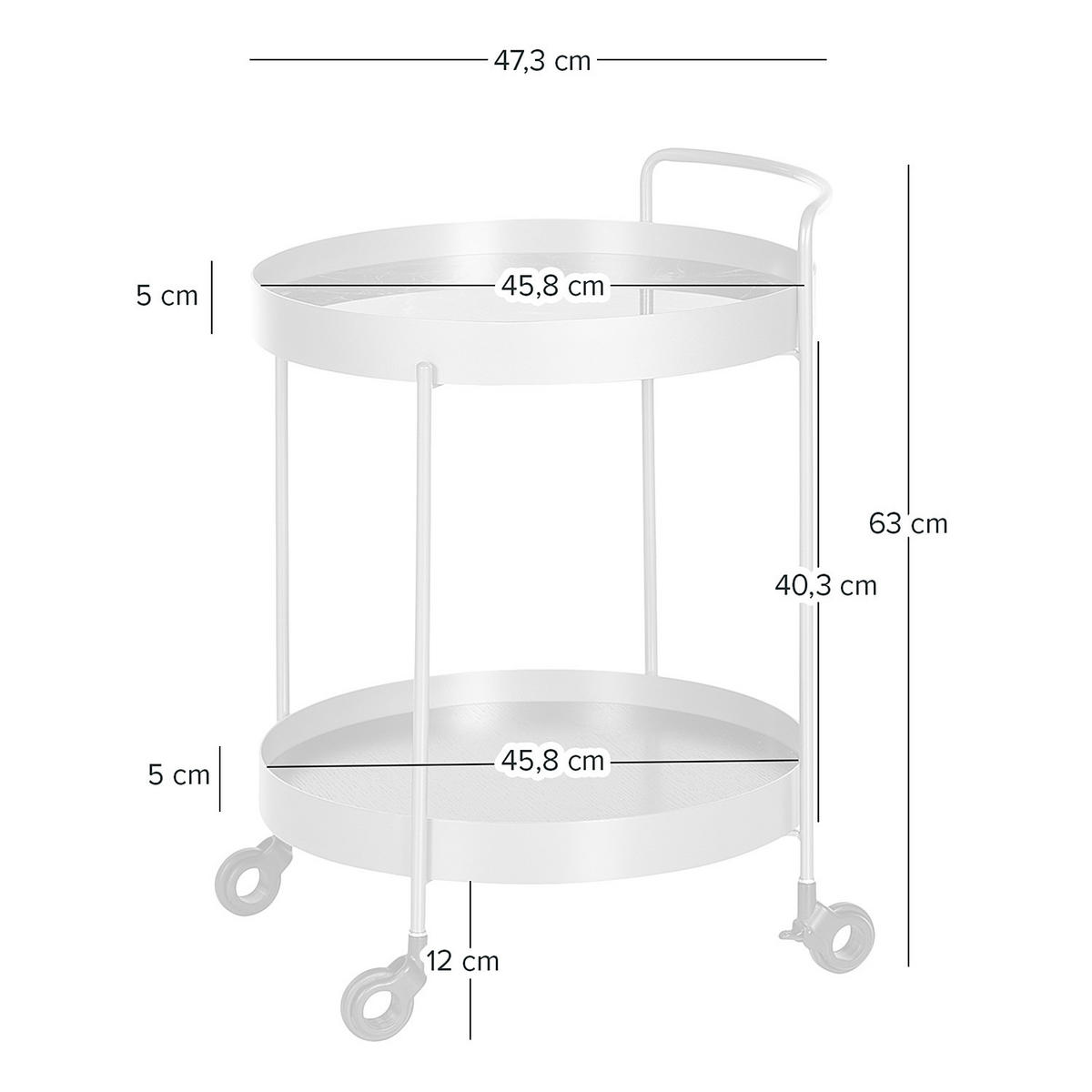 SERVIERWAGEN - Keramik / Stahl - Marmor Braun Dekor / Gold - Eichefarben/Goldfarben, Keramik/Holzwerkstoff (46/63/47cm) - home24