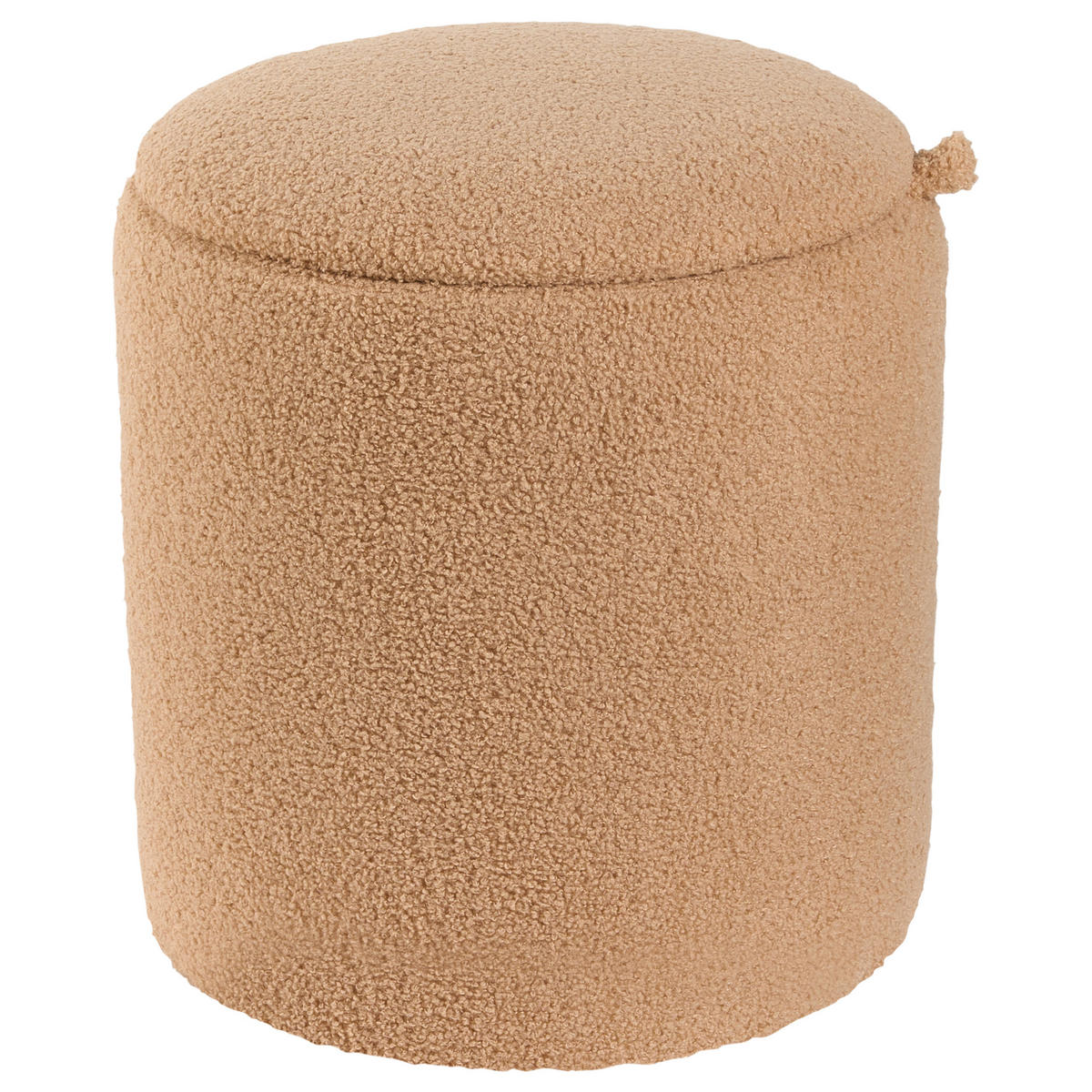 PUF sada 2 ks Bouclé Světle hnědý - světle hnědá, textil (30/37/30cm) - Beliani