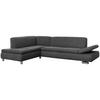 ECKSOFA mit Ottomane links Kaye Flachgewebe anthrazit - Anthrazit, Kunststoff (190/270cm) - 58aufmkessel