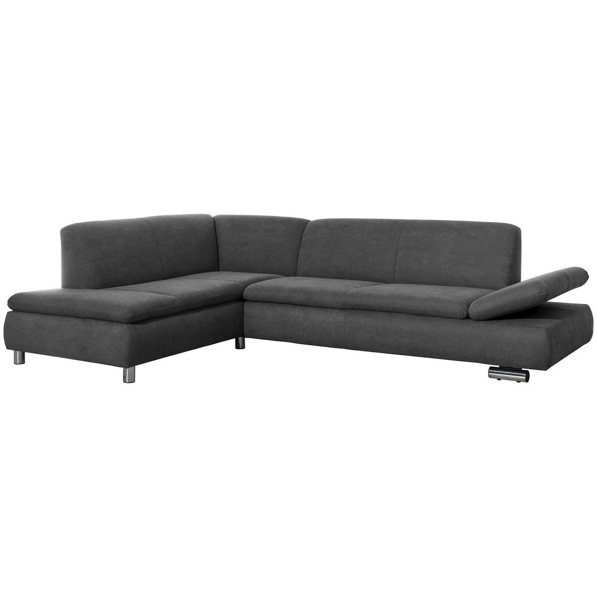 ECKSOFA mit Ottomane links Kaye Flachgewebe anthrazit - Anthrazit, Kunststoff (190/270cm) - 58aufmkessel