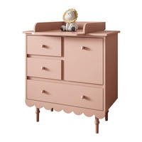 BABUSHKA Kommode mit Schubladen, mit Wickeltisch, Natürlich Rosa - Rosa, Holzwerkstoff (84/91/50cm)