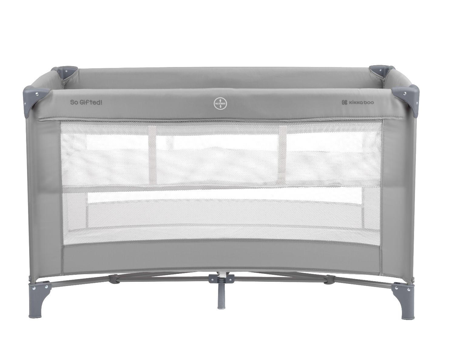 REISEBETT So Gifted dunkelgrau 2 Ebenen Matratze, Tragetasche, Öffnung - Grau, Metall (65/125cm) - Kikka boo