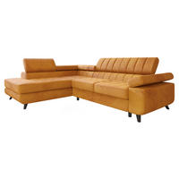 ECKSOFA Nord Premium, Seite: Links - Anthrazit/Gelb, Holz/Textil (264/203cm) - MIRJAN24