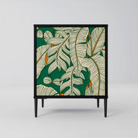 SIDEBOARD VERDANT PLEASURES, Schwarz, 57,5x42x72,5 cm, Schwarze Metallfüße - Multicolor/Schwarz, Holzwerkstoff/Metall (57.5/72.5/42cm) - SpaceRebels