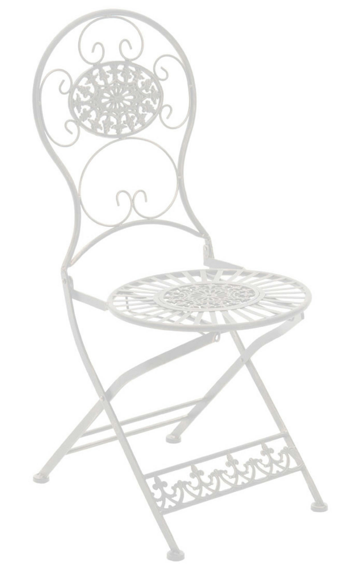 GARTENKLAPPSTUHL 2er Set Metall weiß - Weiß, Metall (43/91.5/50cm) - CLP