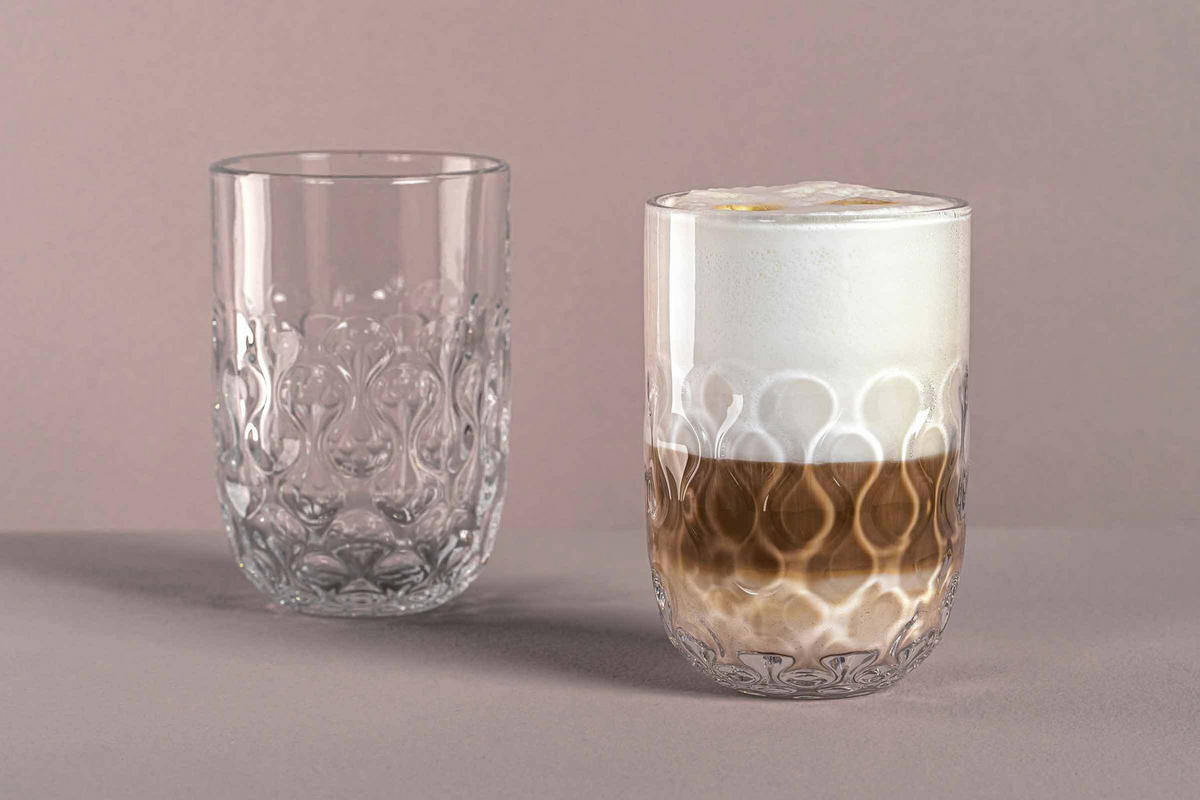 LATTE MACCHIATO GLÄSER (2) Gocce transparent 390 ml 6er Set - Transparent, Glas (0.39L) - Leonardo Living