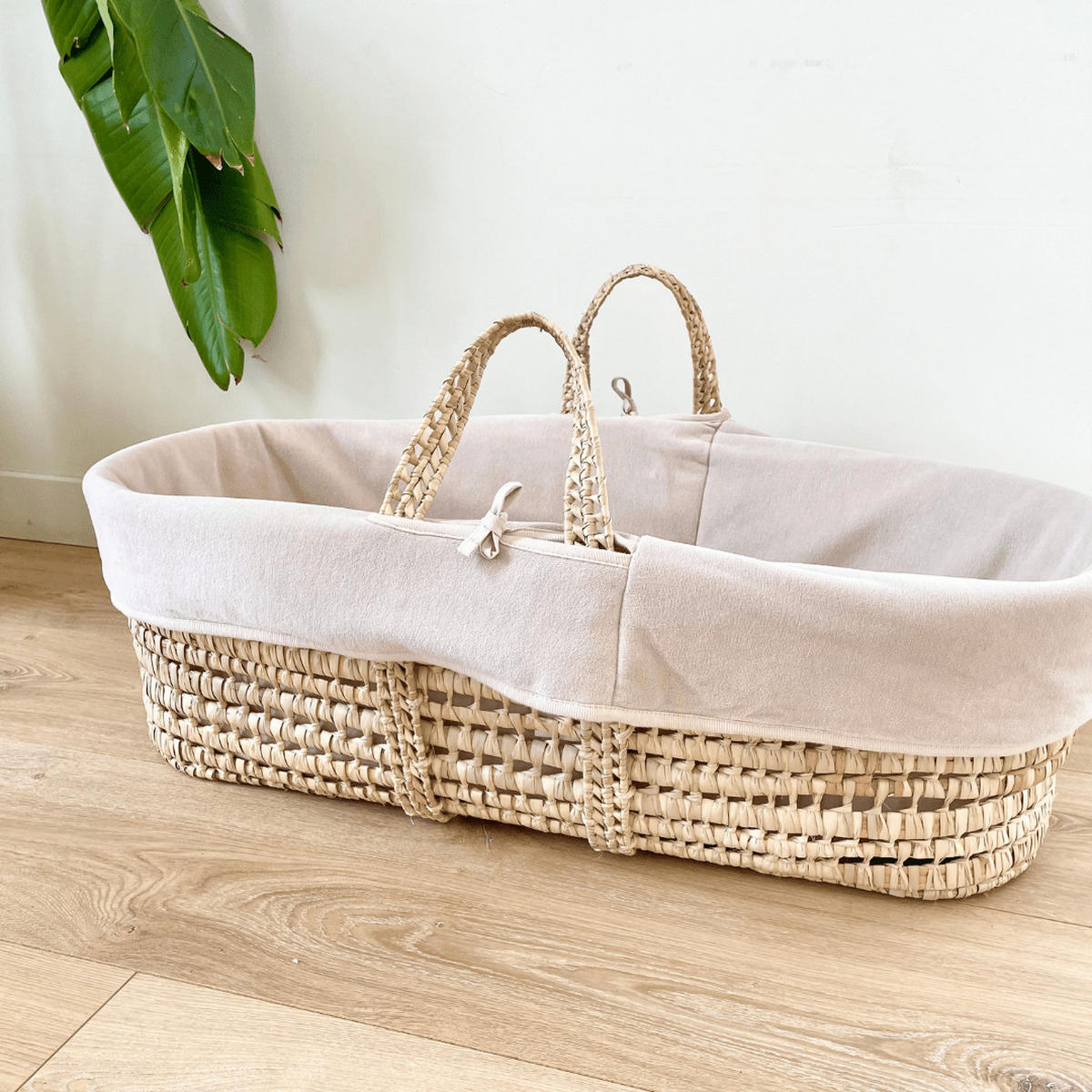 BABYTRAGEKORB Bio-Baumwolle braun - Haselnussfarben, Naturmaterialien (29/78cm) - Premiers Moments