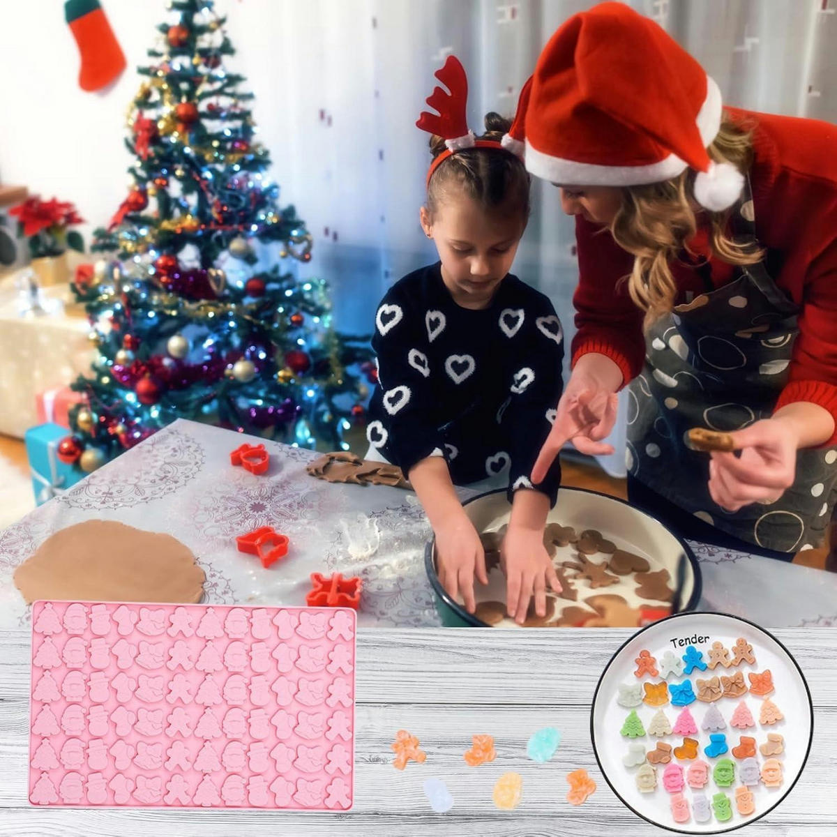 SILIKONFORM Weihnachts-Motive - Rosa, Kunststoff