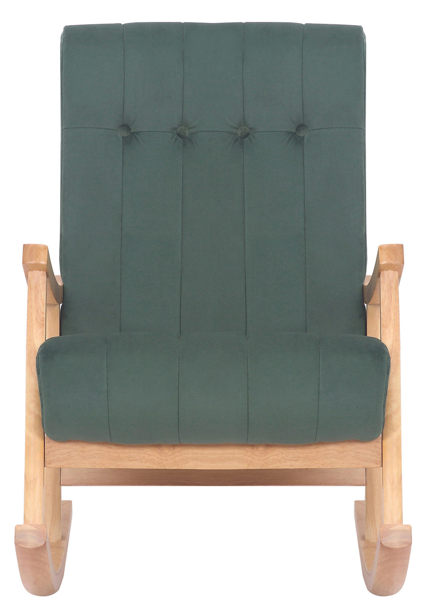 SCHAUKELSTUHL Sarti Samt, Gestell Kautschukholz natur Natura/Grün - Naturfarben/Grün, Holz/Textil (62/98/92cm) - TPFLiving