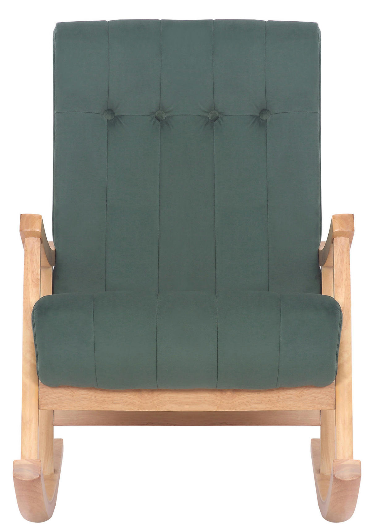 SCHAUKELSTUHL Sarti Samt, Gestell Kautschukholz natur Natura/Grün - Naturfarben/Grün, Holz/Textil (62/98/92cm) - TPFLiving