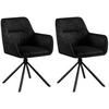 ARMLEHNENSTUHL 2er Set Stoff Schwarz - Schwarz, Textil/Metall (58/84/59cm) - CLP
