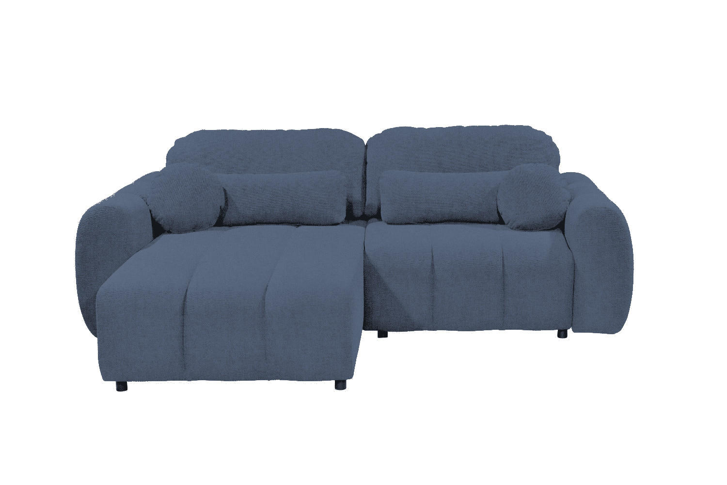 ECKSCHLAFSOFA mit Schlaffunktion und Bettkasten, beidseitig montierbar - Blau/Schwarz, Holz/Kunststoff (260/192cm) - ed exciting design