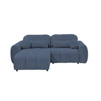 ECKSCHLAFSOFA mit Schlaffunktion und Bettkasten, beidseitig montierbar - Blau/Schwarz, Holz/Kunststoff (260/192cm) - ed exciting design