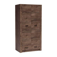 KLEIDERSCHRANK Indianapolis I-1 2-türig 96 x 192 x 58 cm Esche dunkel - Dunkelbraun, Holzwerkstoff/Metall (96/192/58cm) - Koseto