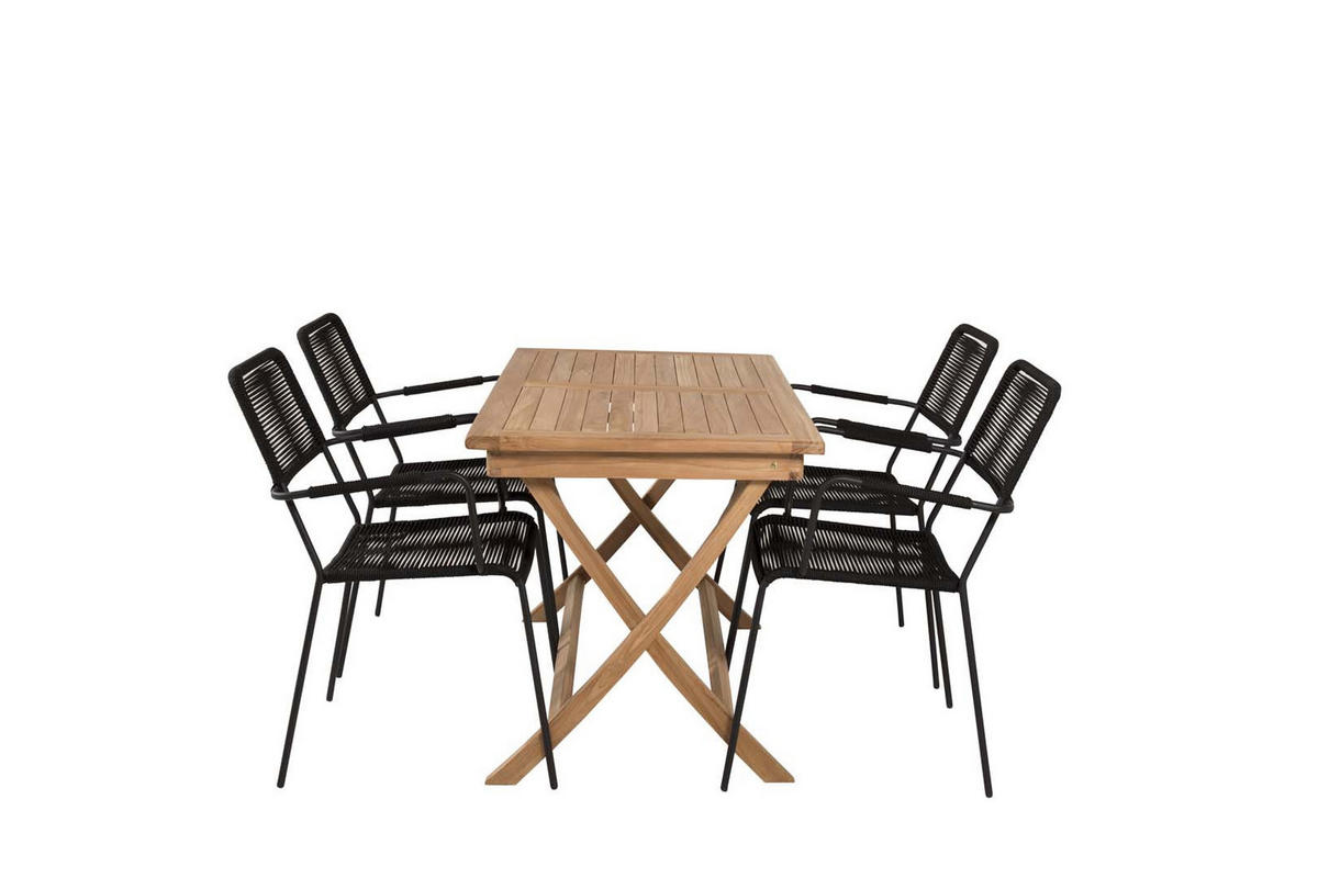 GARTENSET schwarz - Schwarz, Holzwerkstoff - ebuy24