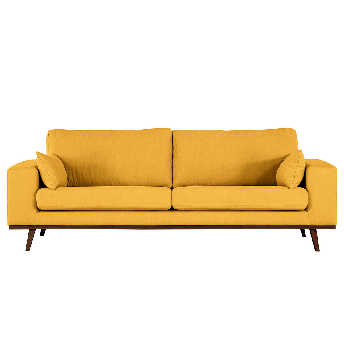 2-SITZER SOFA - Gelb/Buchefarben, Textil (197/81/88cm) - home24