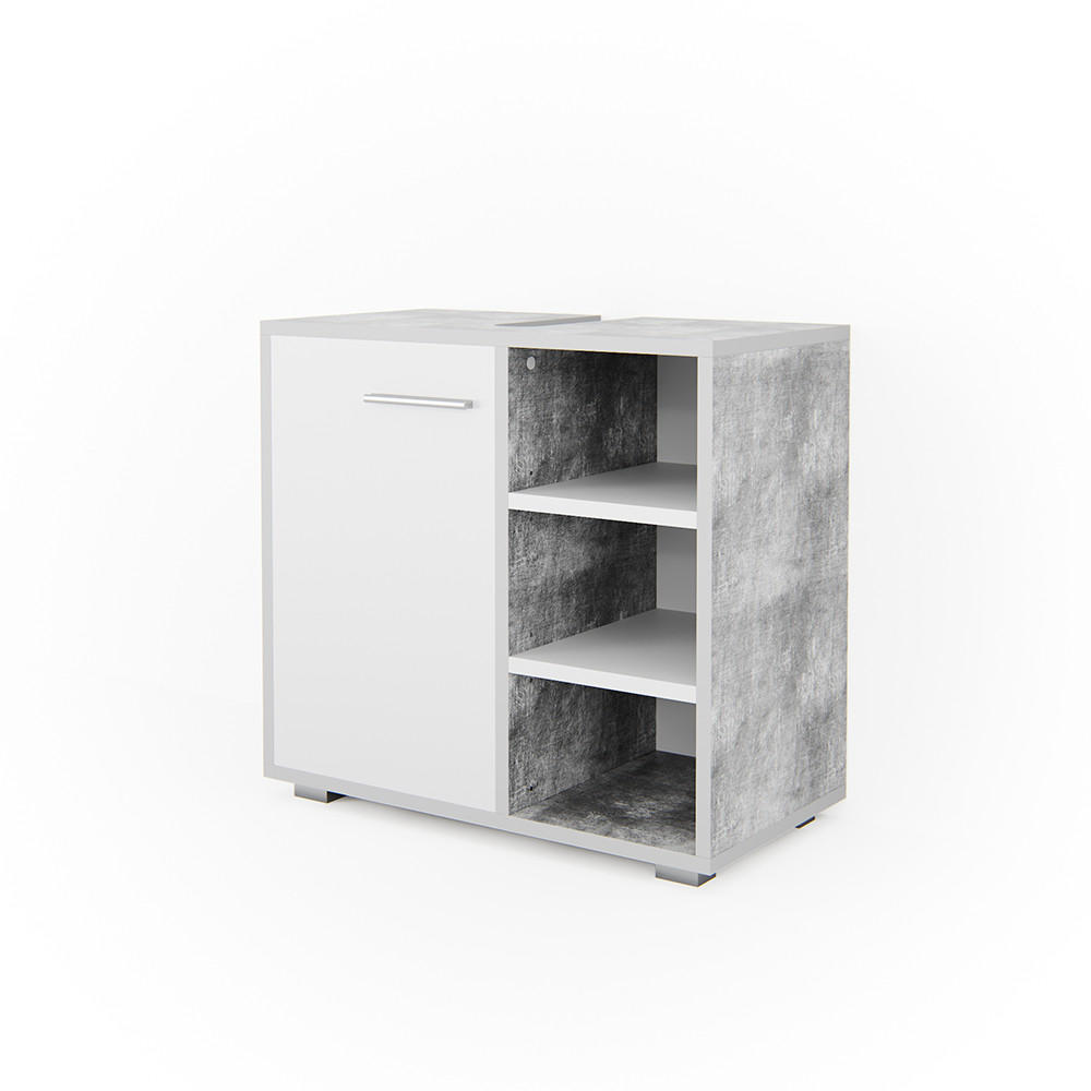 WASCHBECKENUNTERSCHRANK Perry Beton 60 x 55.6 cm - Schieferfarben, Holzwerkstoff (60/55.6/31.1cm) - Vicco