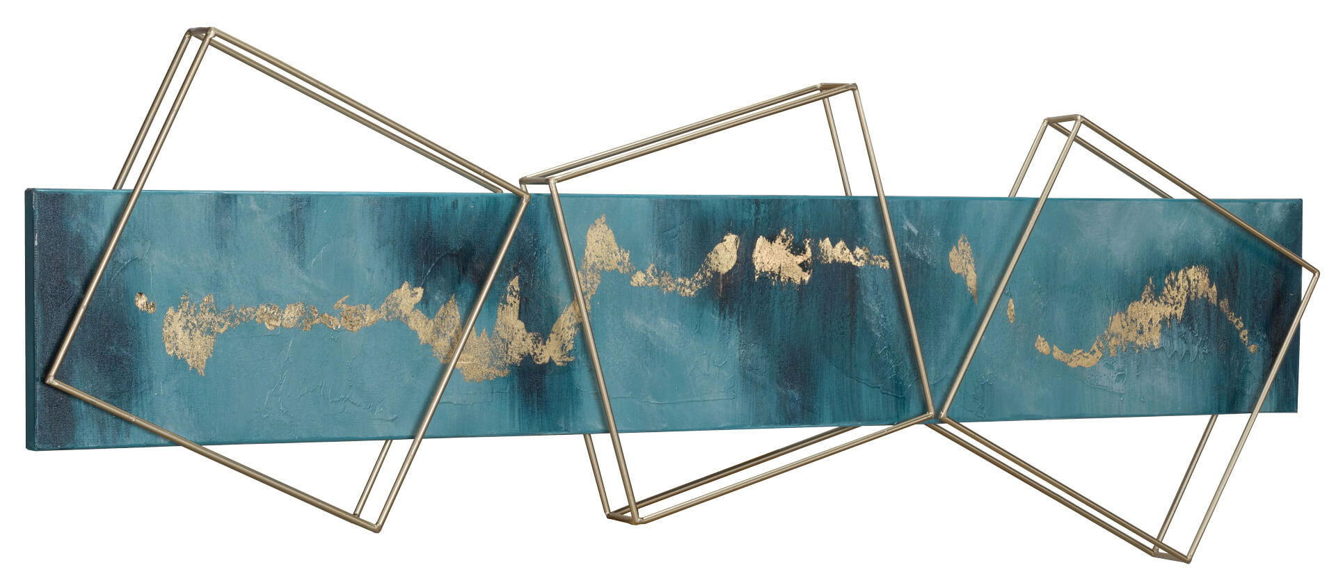 WANDDEKO Blau 120/40 cm - Blau, Metall (2.2/40/6cm) - KUNSTLOFT