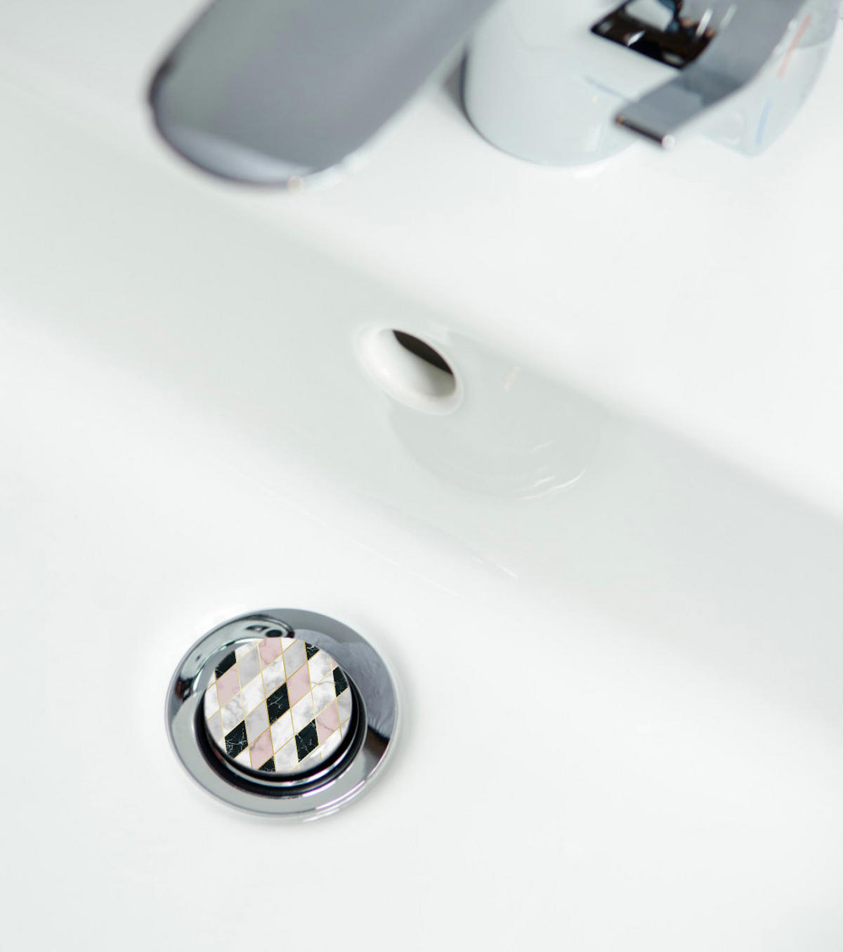 WASCHBECKENSTÖPSEL Diamond - Pink, Kunststoff/Metall (4/7/7cm) - Sanilo