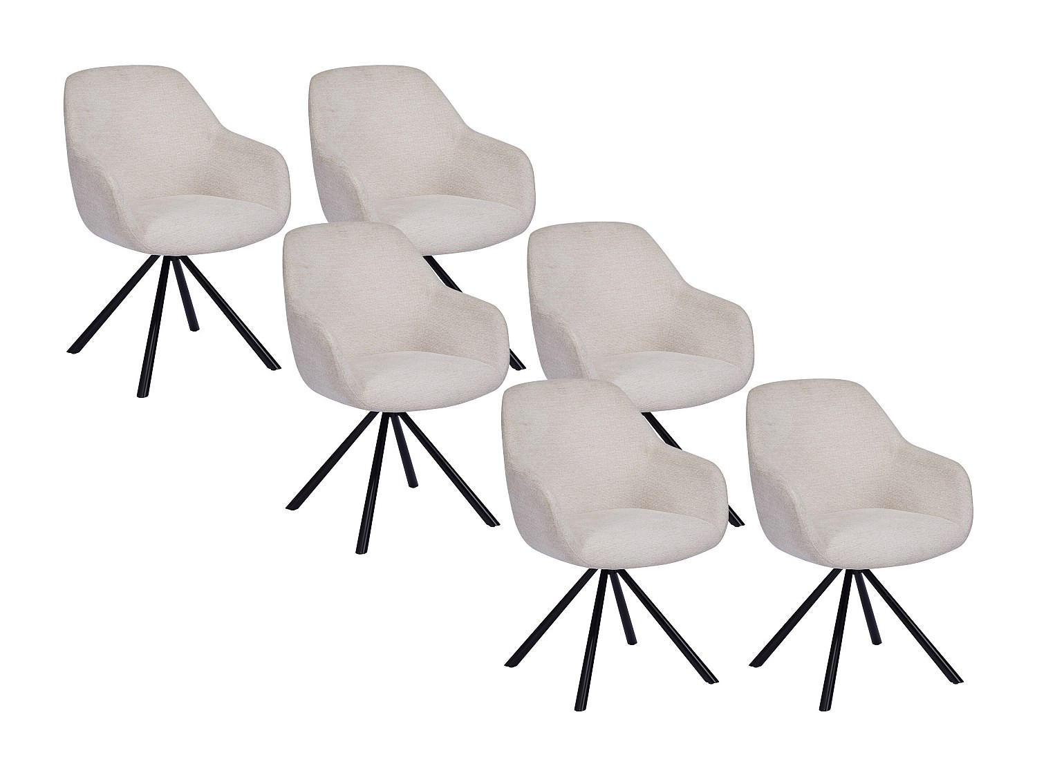 STUHL - 57 cm x 60 cm - Stoff - Cremefarben CILIENO - Creme, Textil (57/80/60cm) - Vente-Unique