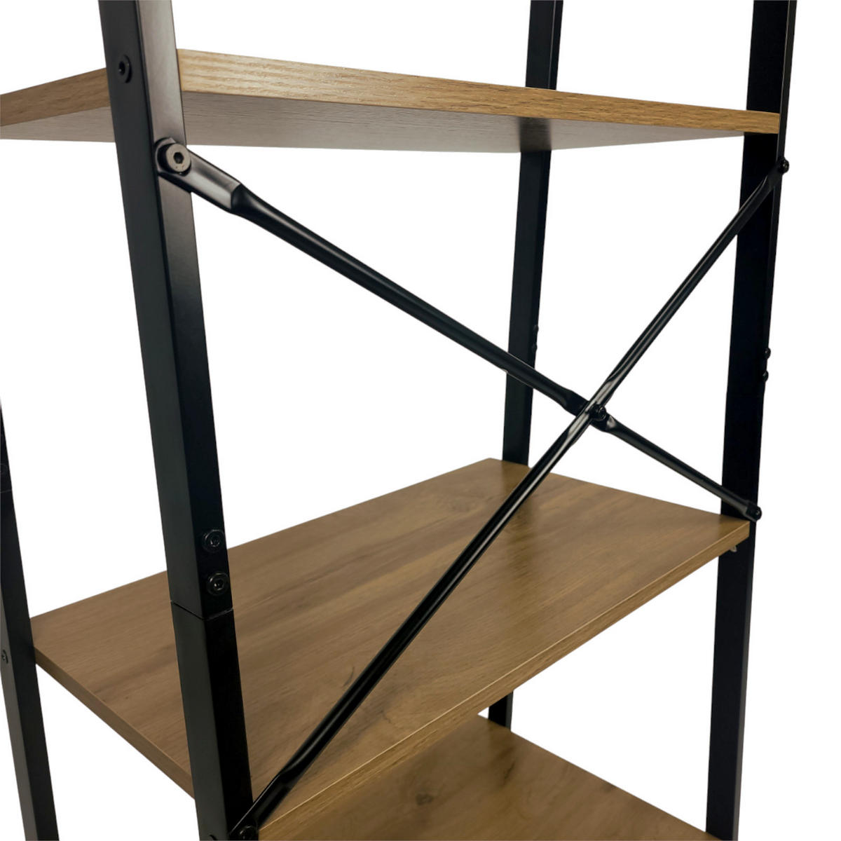 REGAL Metall Holzoptik Hellbraun 4 Böden 56/34/137 cm - Hellbraun, Holzwerkstoff (56/138/34cm) - Begryf