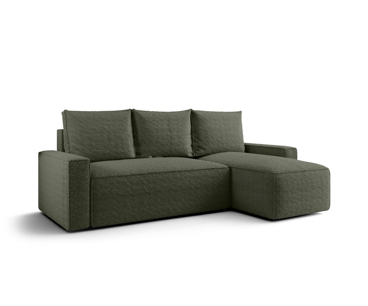 ECKSOFA mit Schlaffunktion SAVIO Quelle 37 Rechts - Dunkelgrün, Textil (232/140cm) - Bedante