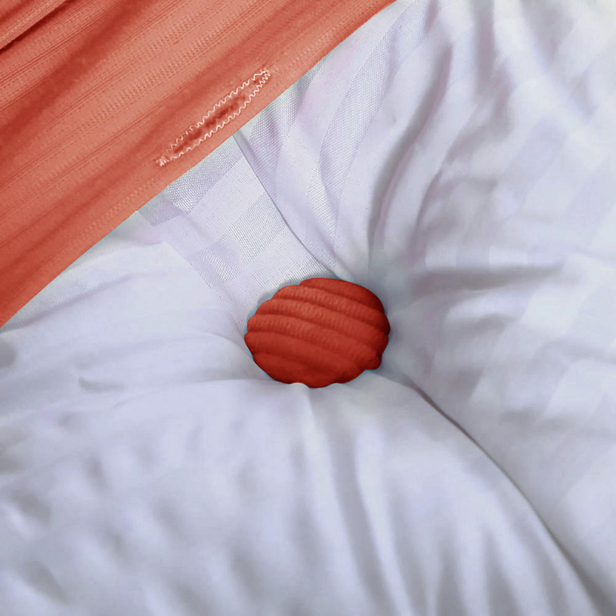 RÜCKENKISSEN für Bett Kord Orange 120 cm - Orange, Textil (50/120cm) - Vercart