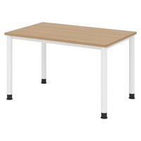 SCHREIBTISCH Serie-H 80/120/74 cm in Eichefarben/Weiß - Eichefarben/Weiß, Holzwerkstoff (80/120/74cm) - bümö
