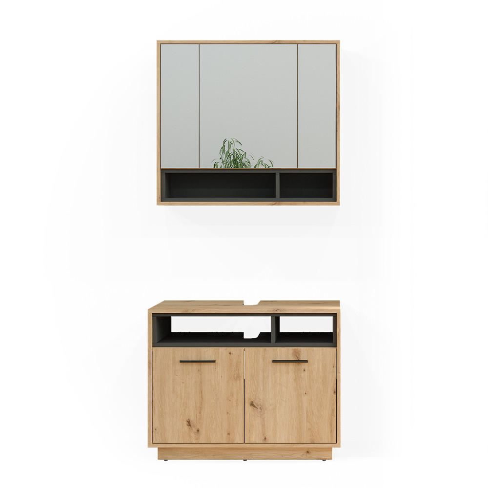 BADRUMSMÖBELSET Beatrice Hantverks ek 2 delar Ek Artisan 64/80/40 cm