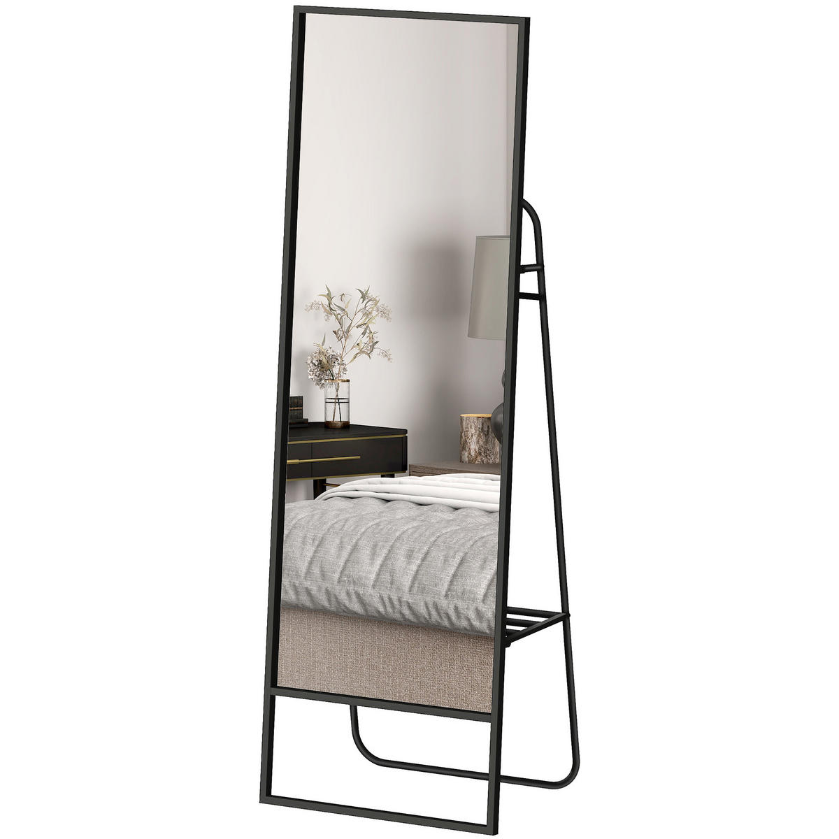 STANDSPIEGEL DE-09724 Schwarz - Schwarz, Metall (50/157/38cm) - ComfortXL