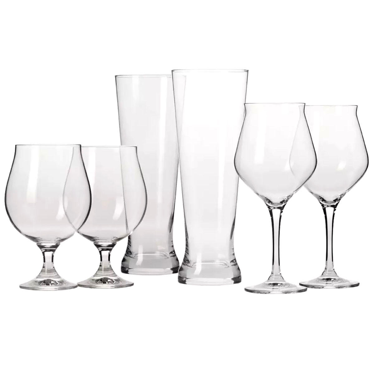 BIERGLÄSER SET Brewery, 6er-Set, 420 ml, 500 ml - Transparent, Glas (0.5L) - Krosno Glass
