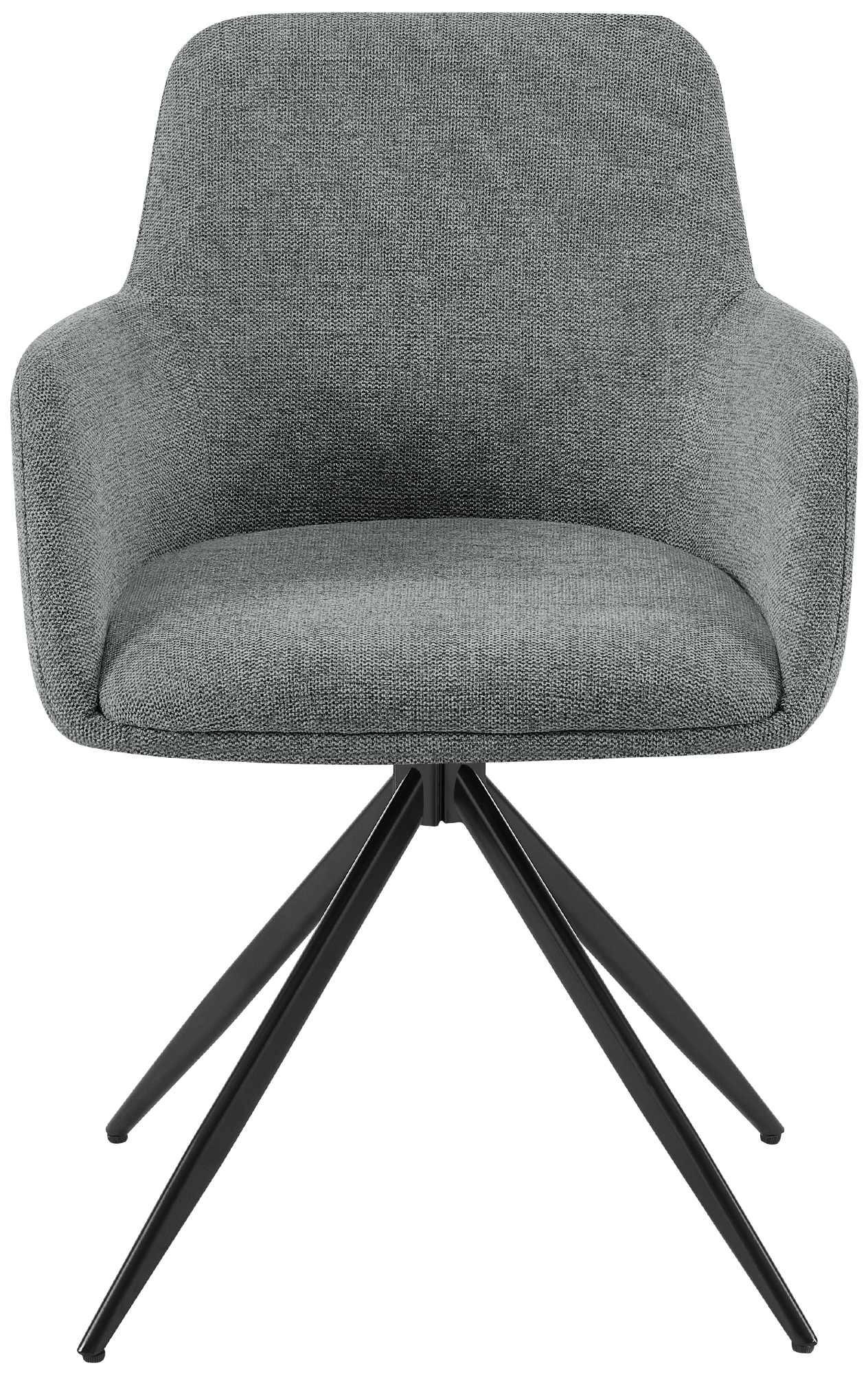 ESSZIMMERSTUHL 2er Set Pelon Stoff Grau Wohnzimmerstuhl - Grau, Textil (56/81/62cm) - DELUKE