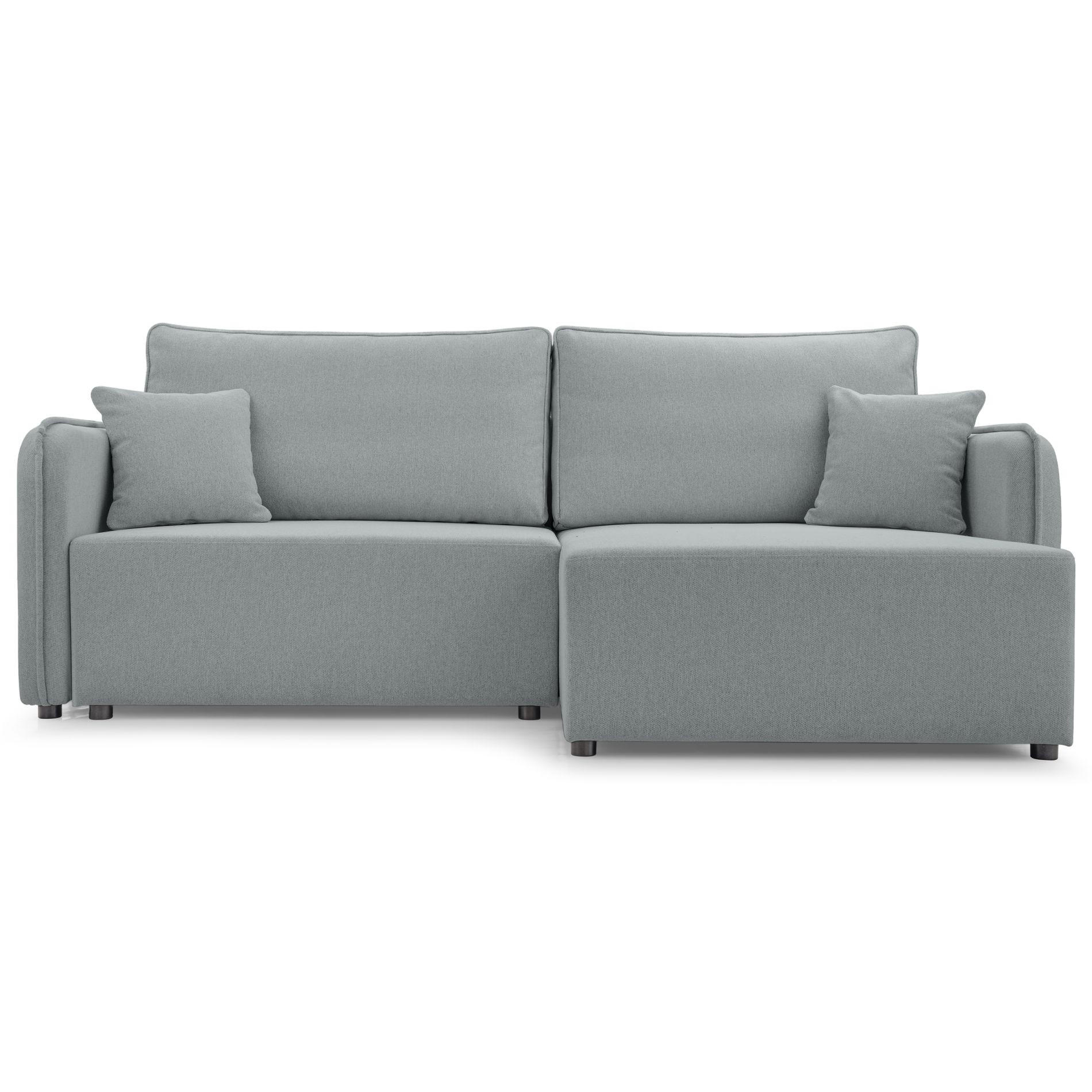 ECKSOFA Kassian, Hellgrau Strukturstoff, rechtsseitig - Hellgrau/Schwarz, Kunststoff/Textil (227/147cm) - Selsey