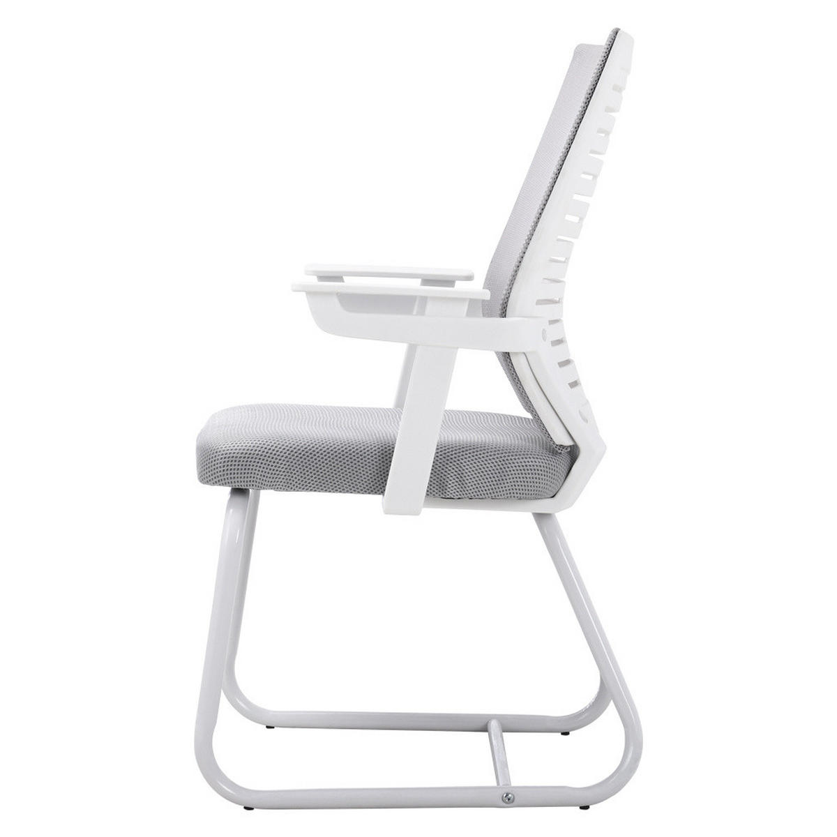 BÜROSTUHL 58/55/93 cm Ergonomisch Metall Grau - Weiß/Grau, Kunststoff/Textil (58/93/55cm) - Livingandhome