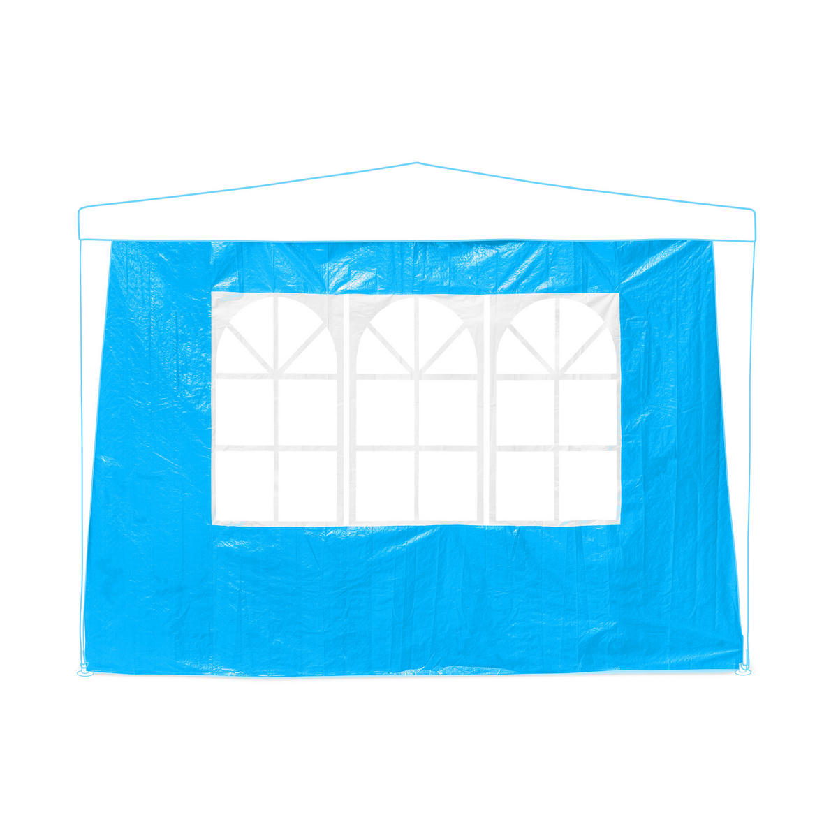 3XPAVILLON-SEITENTEILE - Blau/Weiß, Kunststoff (300/200/0.1cm) - Relaxdays