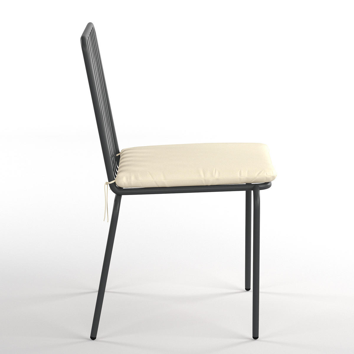 GARTENSTUHL - 2er-Set - Stahl - Anthrazit, Textil/Metall (54/87/57cm) - home24