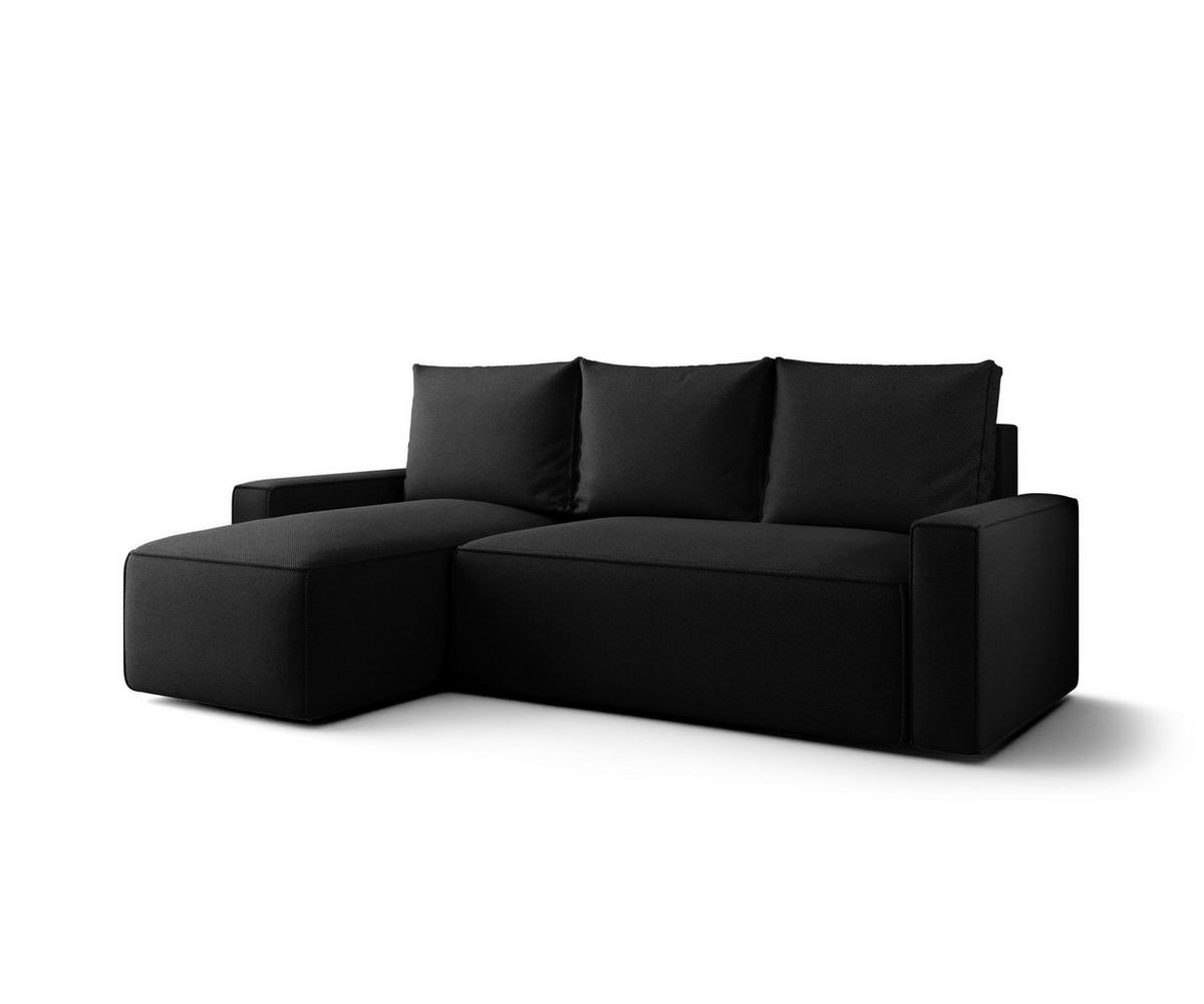 ECKSOFA mit Schlaffunktion SAVIO Curio 99 Links - Schwarz, Textil (232/140cm) - Bedante
