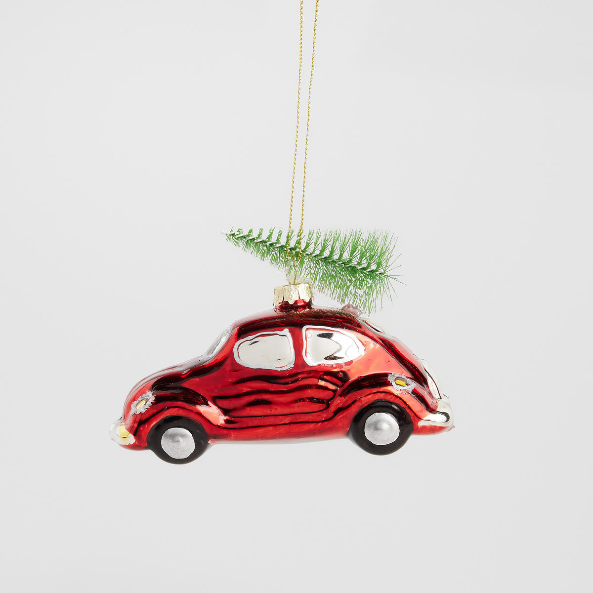 GLASKUGEL Ornautos, Rot, 8 x 5.5 x 11.5 cm, Dekorative Weihnachtsdeko - Rot, Glas (5.5/8/11.5cm) - home&you