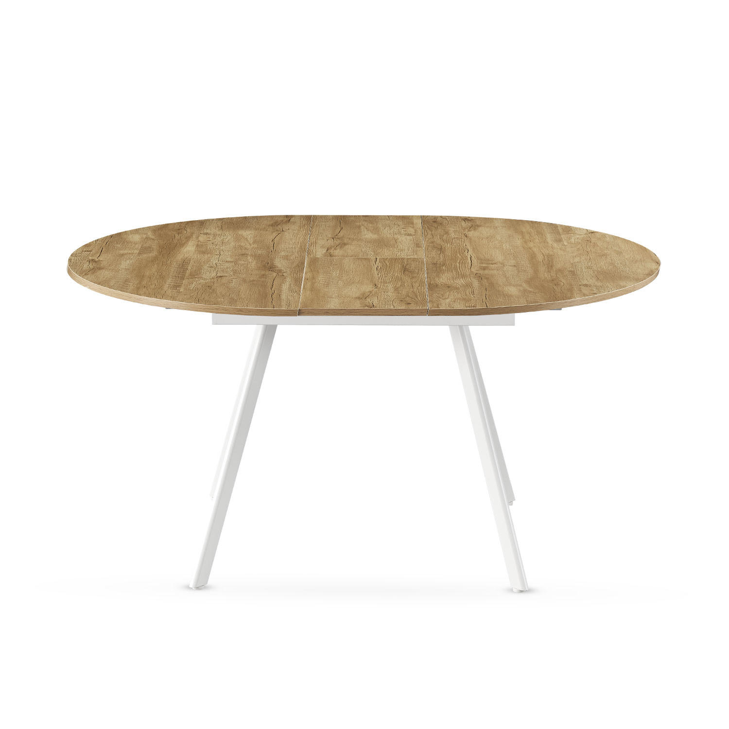 ESSTISCH LIV 120-150/120/76 cm Rund Wildeiche - Wildeiche/Weiß, Holzwerkstoff (120/120/76cm) - B&D Home
