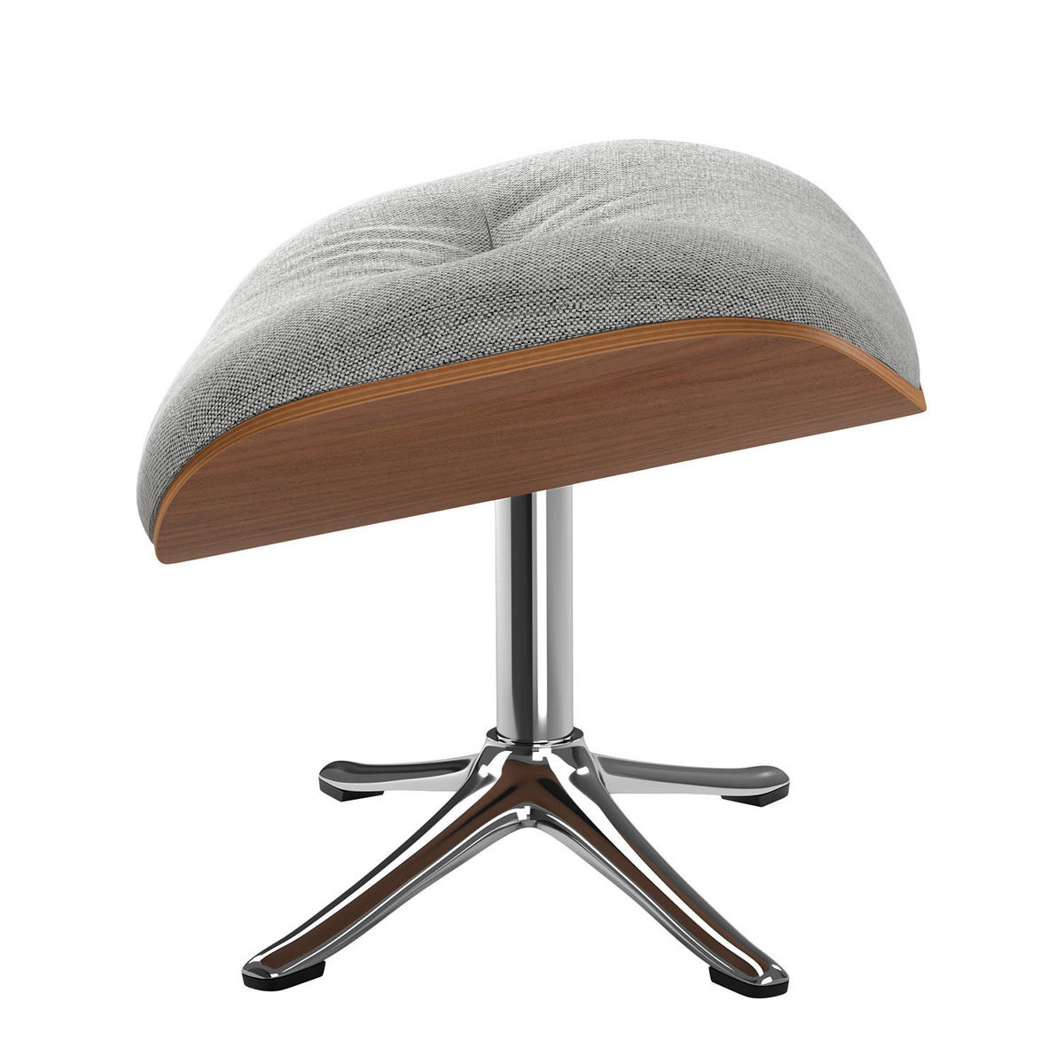 POLSTERHOCKER - Chromfarben/Hellgrau, Textil/Metall (44/39/42cm) - home24