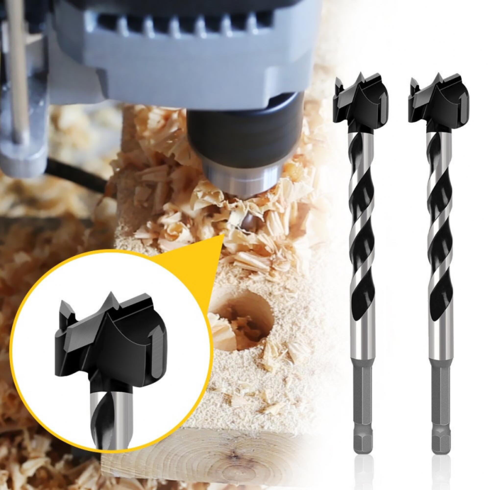 BOHRFUTTER – geeignet für Holz, Lochsägen, Bohrer und Holzbohrungen, 2 Stück, 20 mm Durchmesser - Silberfarben, Metall (12.9/2/1cm) - DCA