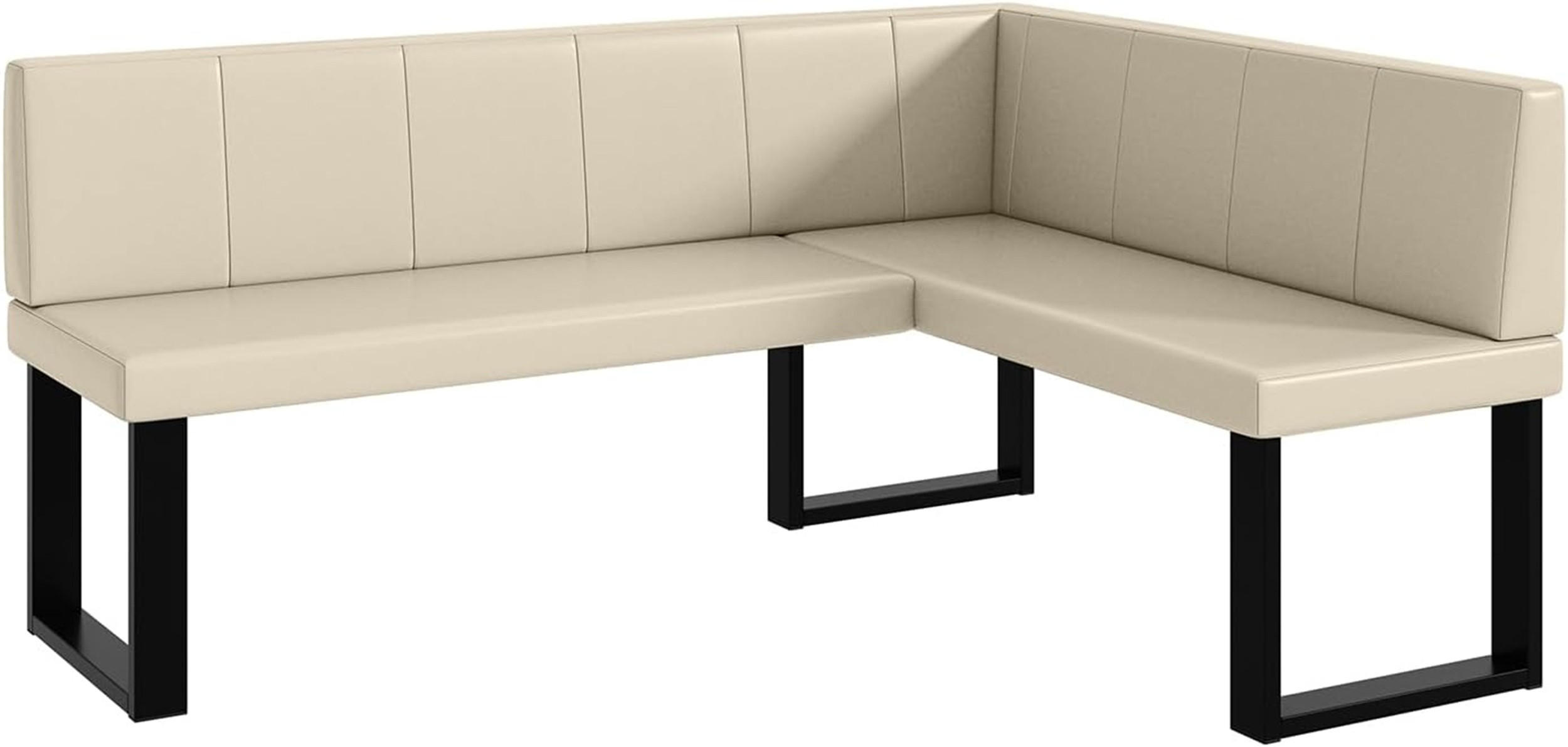 ECKBANK PETER_U - Creme, Leder (128/168cm) - Meblini