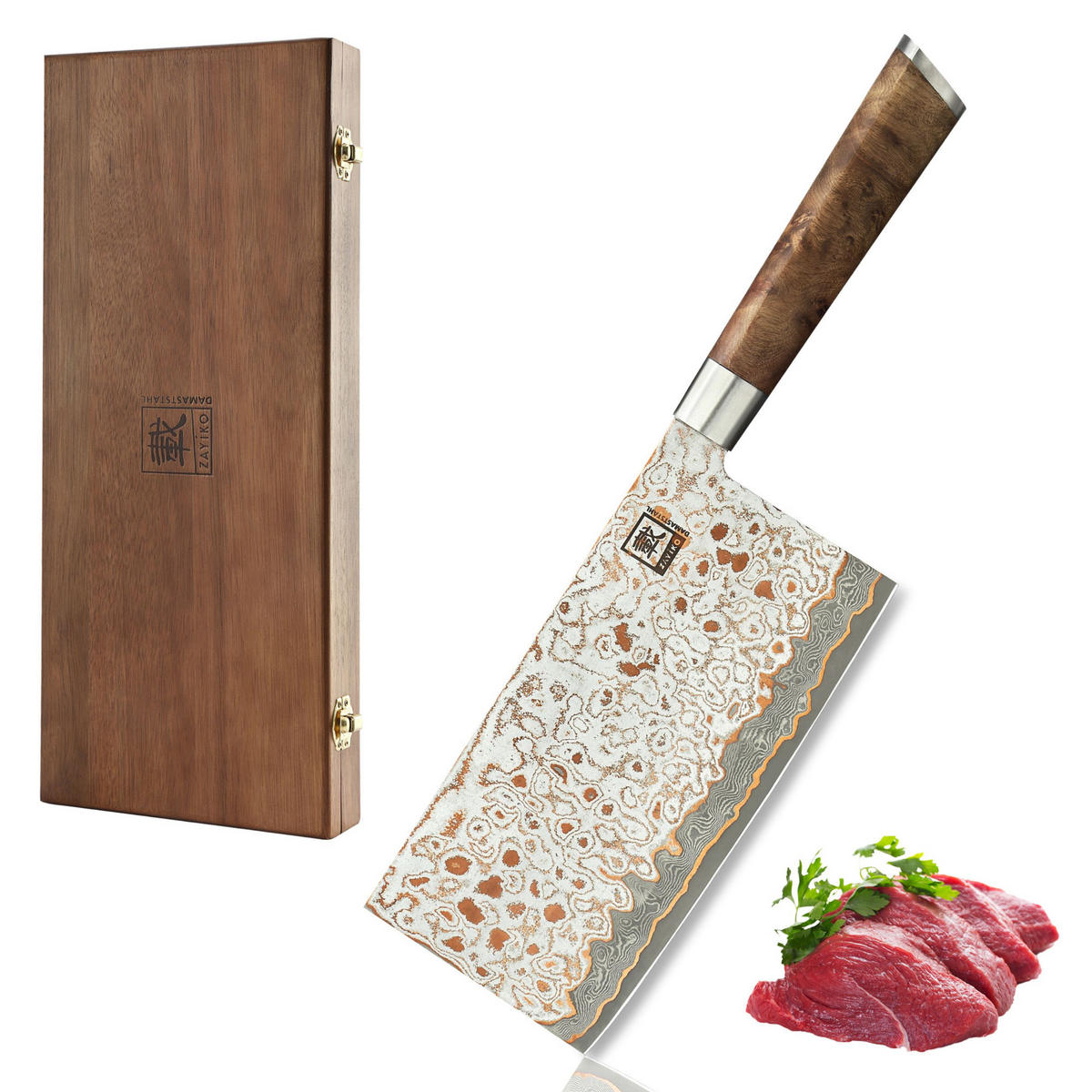 CHAI DAO 17,5 cm - Ahornfarben, Holz/Metall (32cm) - Zayiko