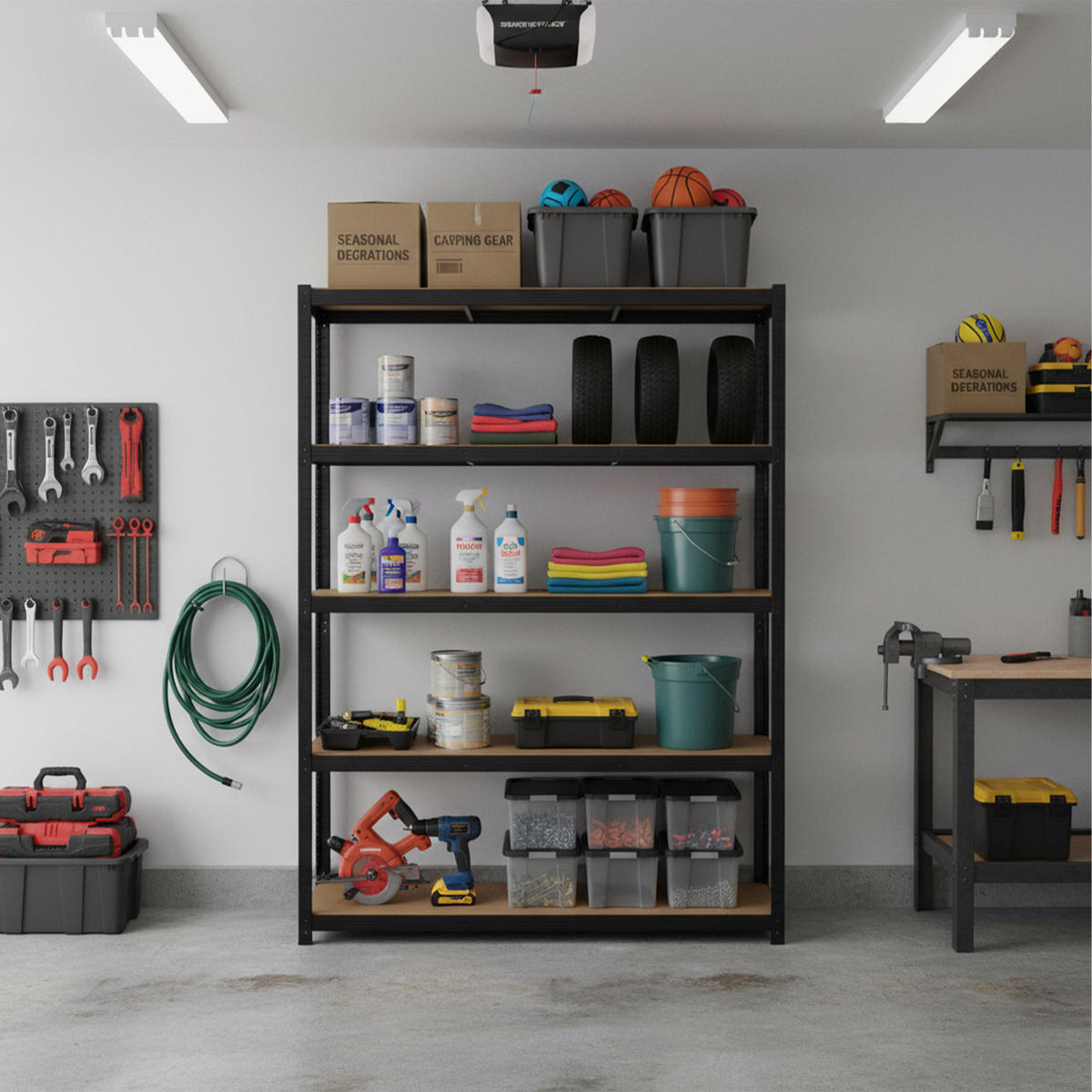 SCHWERLASTREGAL - Multicolor, Holzwerkstoff/Kunststoff (120/200/40cm) - Relaxdays