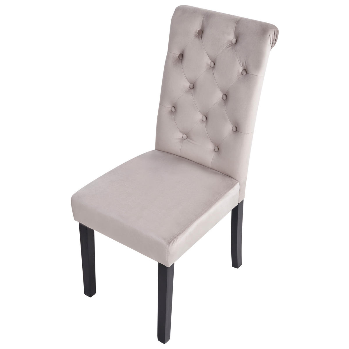 JÍDELNÍ ŽIDLE sada 2 ks Sametová látka Šedá Velva - šedá, dřevo/textil (46/98/52cm) - Beliani