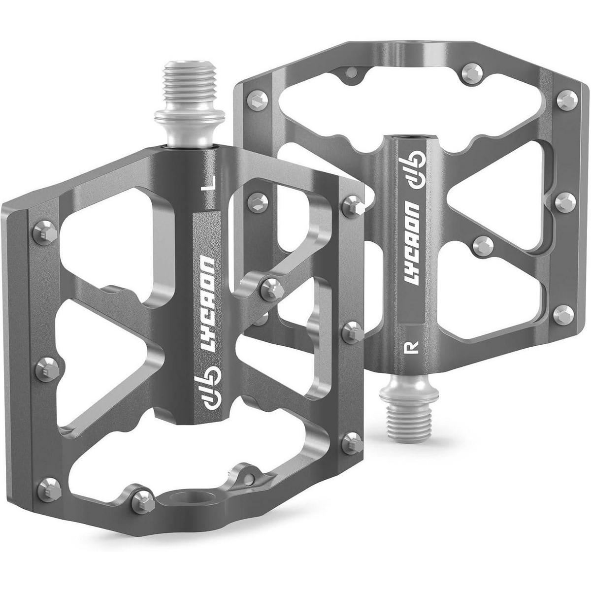 FAHRRADPEDALE Aluminiumlegierung rutschfest Titaniumgrau - Grau, Metall (9.7/1.8/10.4cm)