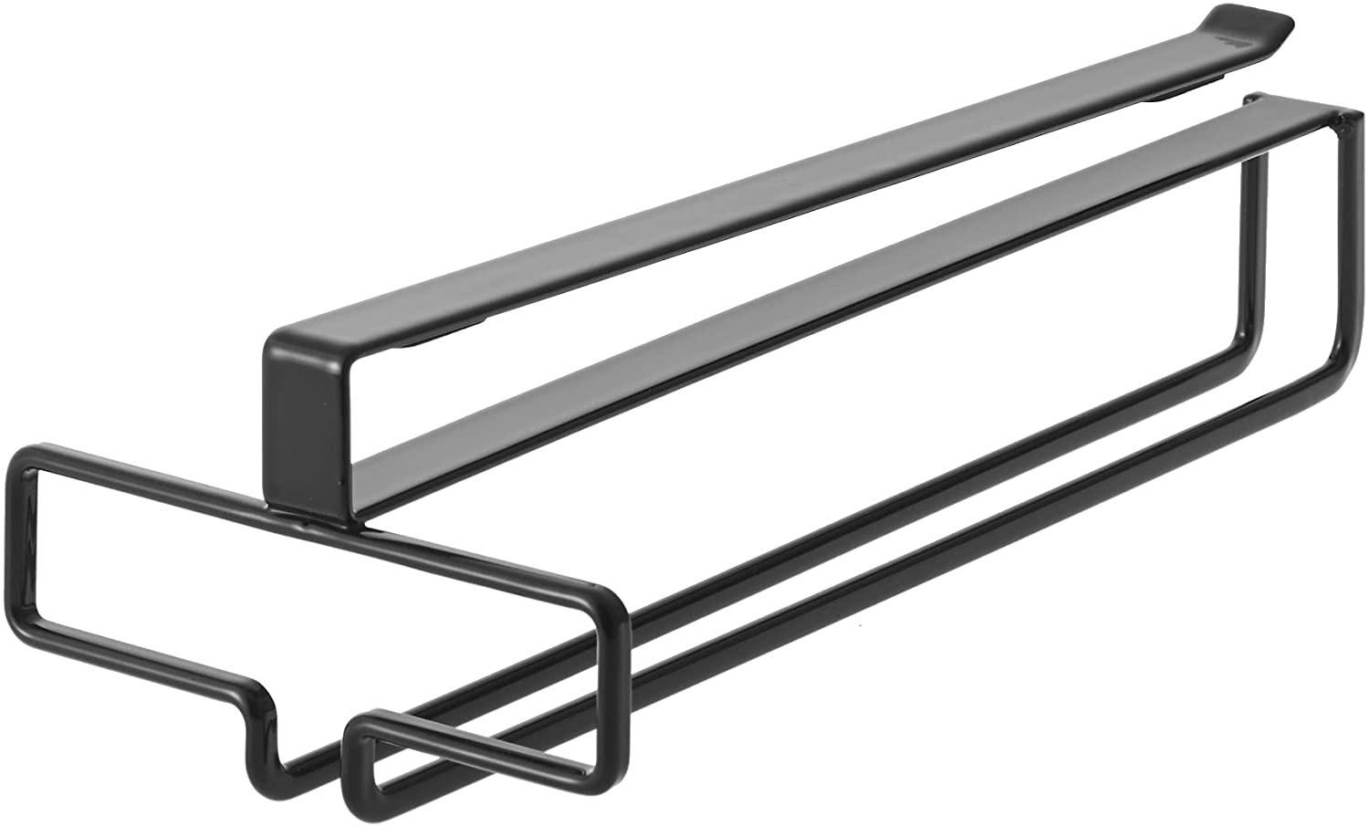 UNTERSCHRANK-GLASHALTER Tower 2463 schwarz 11x26x7 cm - Schwarz, Metall (26/11/7cm) - Yamazaki