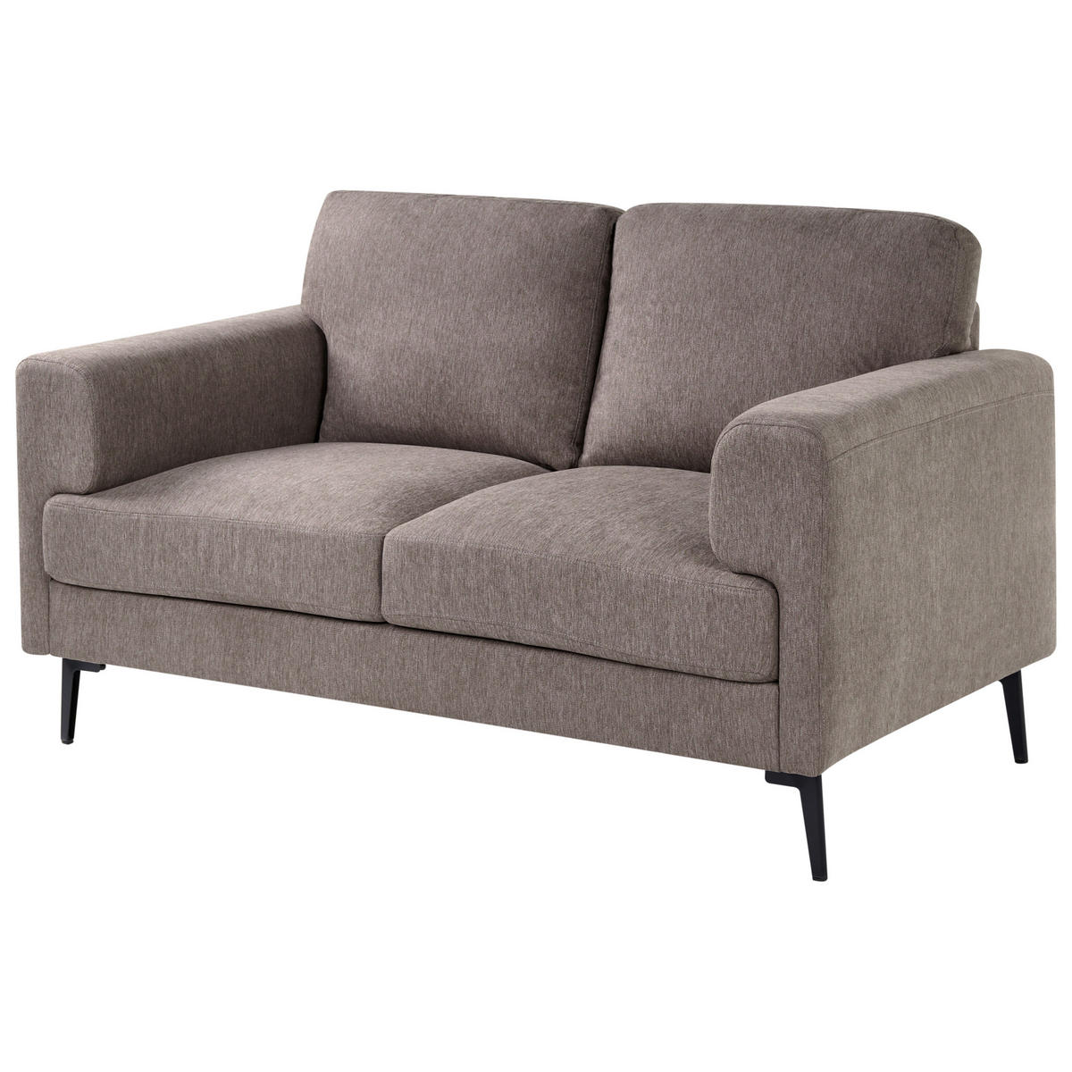 2-SITZER-SOFA Stoff Braun Lousto - Schwarz/Braun, Textil (156/85/65cm) - Beliani