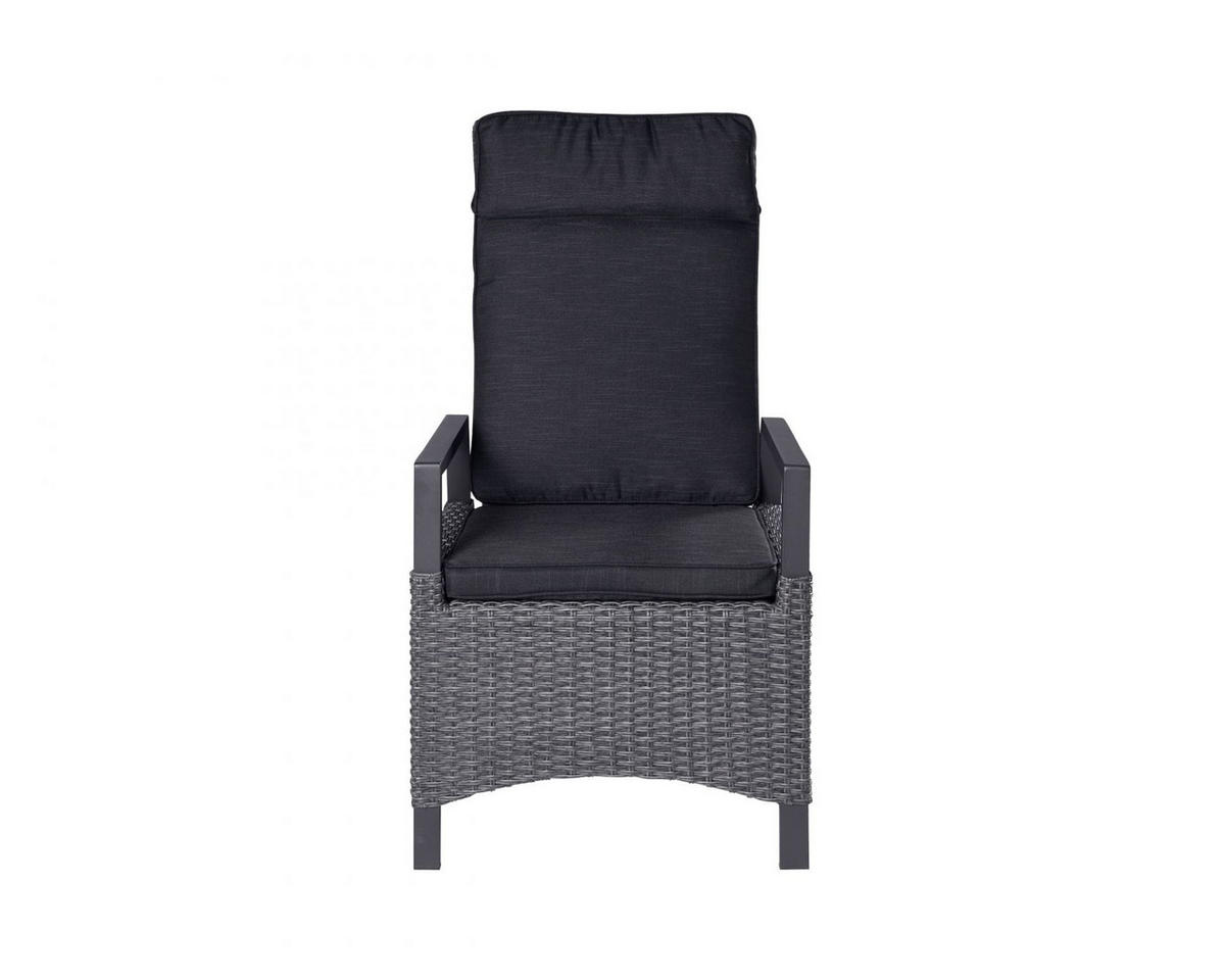 GARTENSTUHL Nizza 68x57x110 cm, Polyrattan, Grau - Grau, Kunststoff (57/110/68cm) - dasmöbelwerk